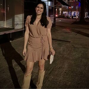 Astr the label polka dot Wrap Mini Dress